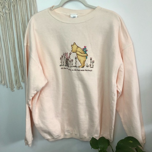 Vintage Walt Disney Pooh Piglet It's The Little Things Graphic Sweatshirt M - Picture 6 of 9